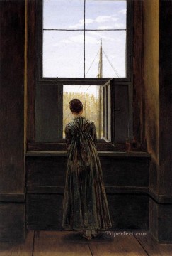  Wind Canvas - Woman At A Window Romantic Caspar David Friedrich